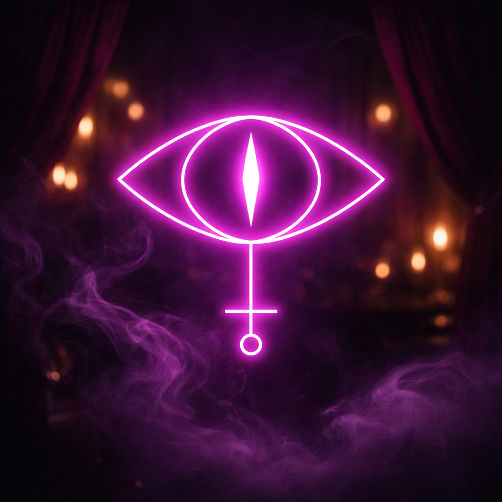 Luxury corporate entertainment in Chicago featuring elegant cabaret performance in an art deco ballroom with magenta stage lighting