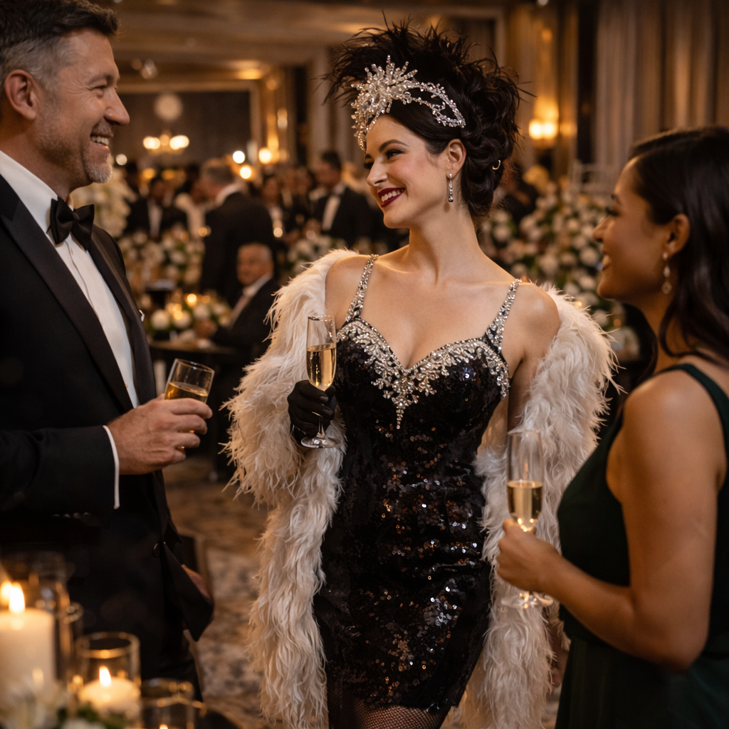 Luxury private event entertainment in Chicago with stylish live performers