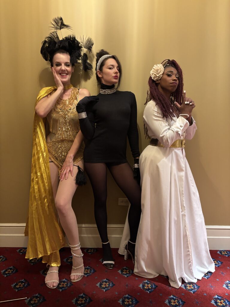 Elegant Masquerade Cabaret Atmosphere Artists | Chicago Gala Entertainment Vaudezilla Diverse group of elegant masquerade inspired performers styled for upscale gala entertainment