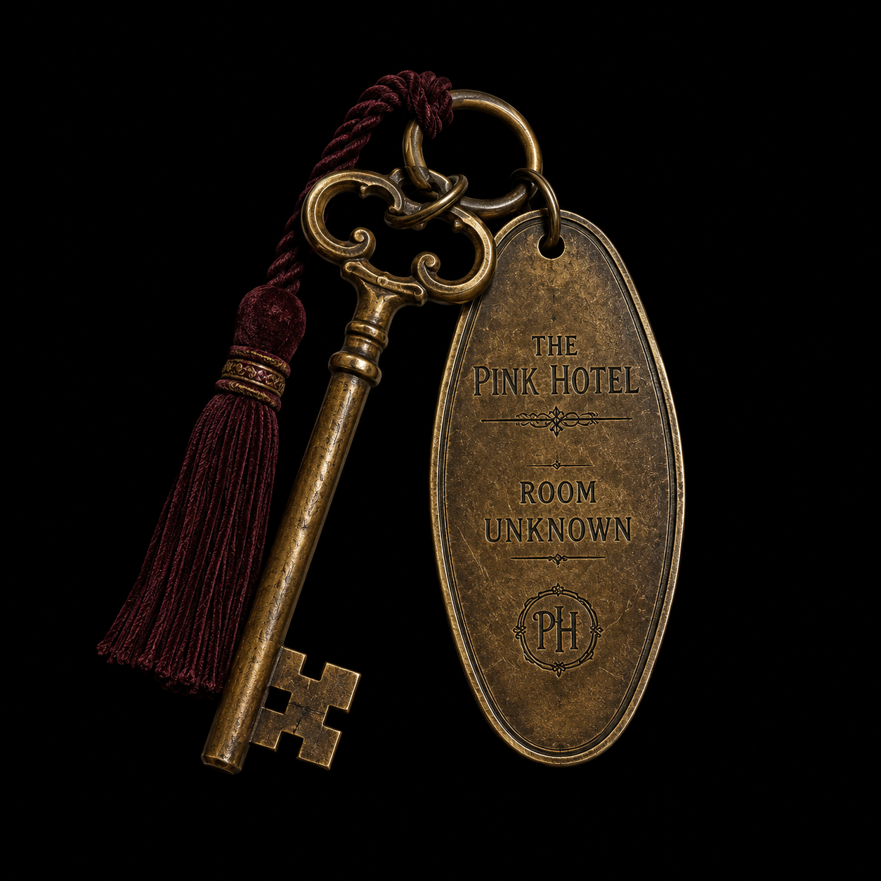 Unknown brass room key from The Pink Hotel.