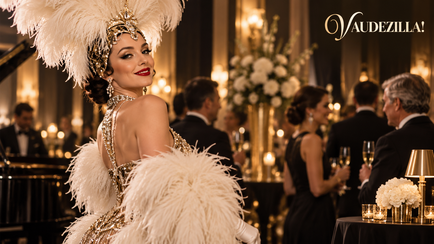 Luxury corporate event entertainment by Vaudezilla in an elegant gala setting