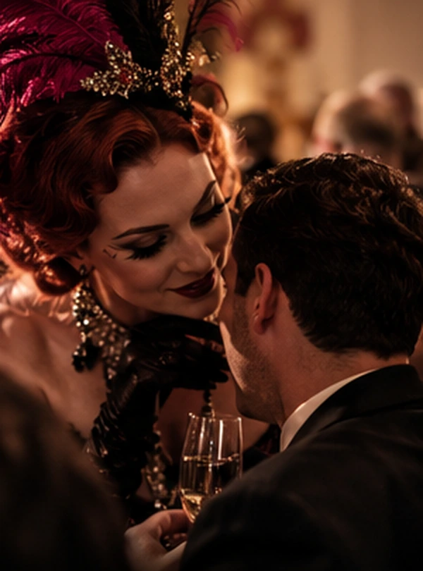Photographer capturing an intimate interaction between a performer and guest at a Chicago event
